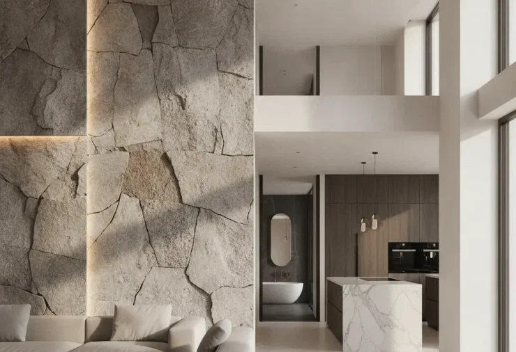 placer pierres naturelles maison